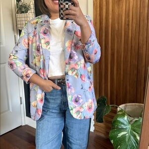 Re:named Floral Open Front Floral Blazer. Size S